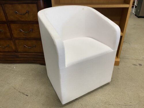 RESTORATION HARDWARE Ellison Barrelback Slope Arm Dining Chair w/ Casters