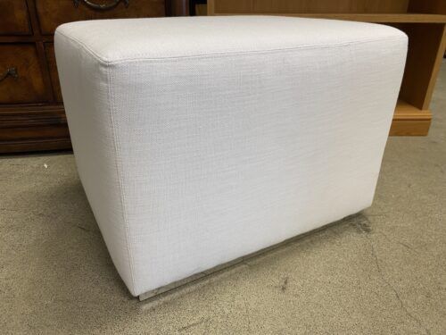 RESTORATION HARDWARE Rex White Fabric Rectangular Stool