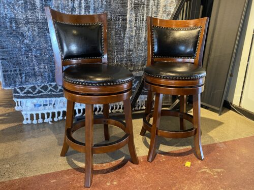 Swiveling Faux Leather Barstool Set (Set of 2)
