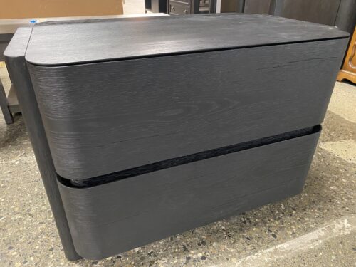 RESTORATION HARDWARE Brioni Black Closed 2-Drawer Nightstand