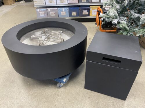 RESTORATION HARDWARE Salento Onyx Fire Table w/ Propane Tank Cover