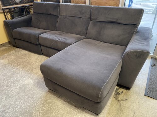 Stone Grey Power Recliner Sectional w/ Chaise Lounger