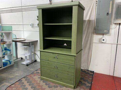 Green Rustic Wooden 3-Drawer Hutch