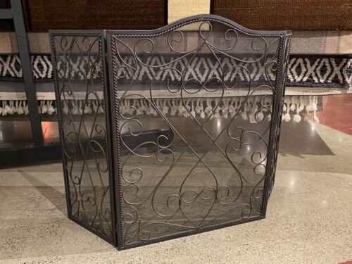 Hidden Hearts All-Metal Tri-Fold Fireplace Screen
