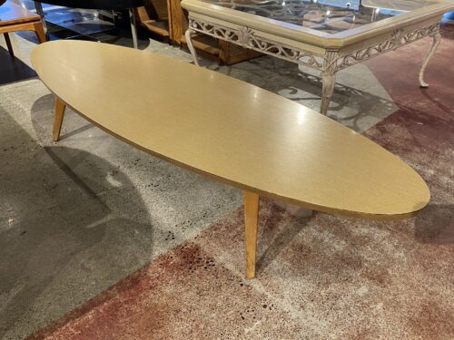 Vintage Mid-Century Modern Blonde Surfboard Coffee Table