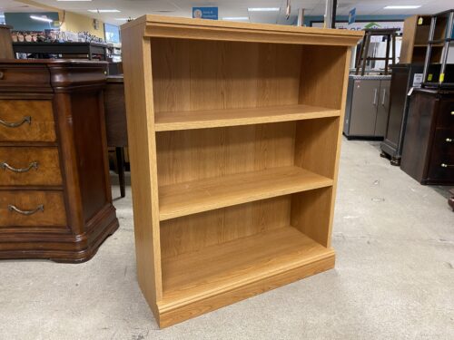 Light Brown Finish Low Bookshelf