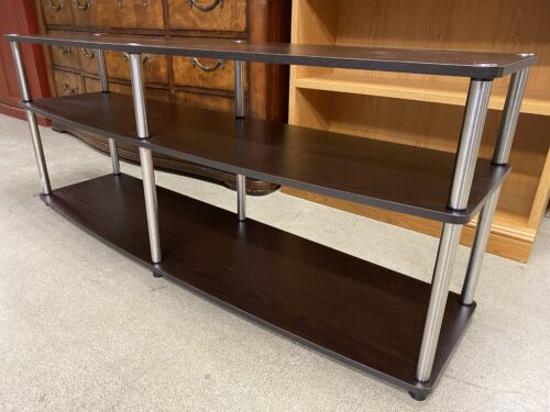 Espresso & Metal 3-Tier TV Stand