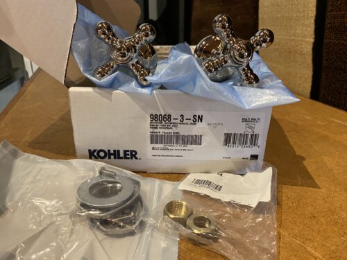 NEW! KOHLER Artifacts Bathroom Sink Cross Handles, Polished Nickel Model #98068-3-SN