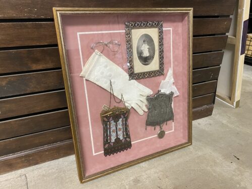 Vintage Shadow Box of Personal Items