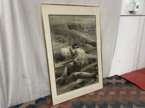 Chinese Landscape Framed Limited Edition Ink Print by Jiqian Wang