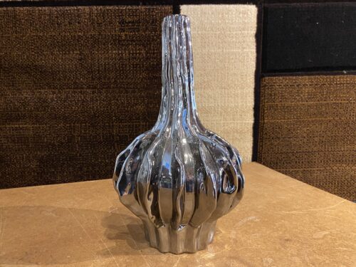 TORRE & TAGUS Short Silver Décor Vase