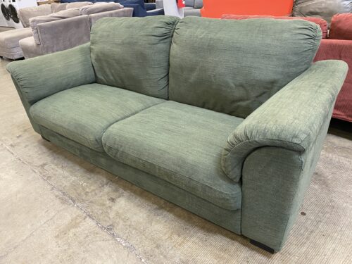 IKEA Moss Green 2 Seat Sofa with Cushioned Arms