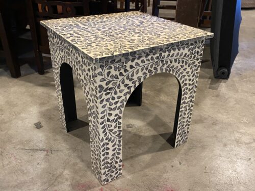 Vine Design Mother of Pearl Inlay Accent Table