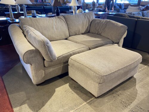 Deep Cream Cuddle Couch w/ Wide Ottoman