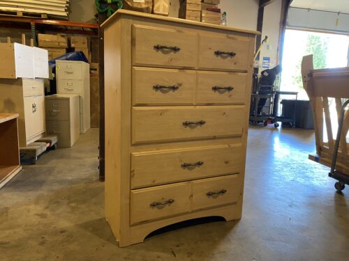 Blonde Smooth Glide 5-Drawer Tallboy Dresser