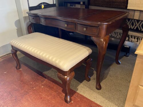 Stunning 3-Drawer Cabriole Leg Desk & Bench