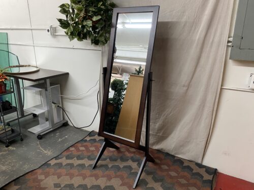 CROWN MARK Wooden Standing Swivel Mirror