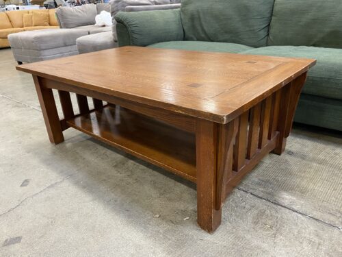 Large Rectangular Mission Style 2 Tier Coffee Table