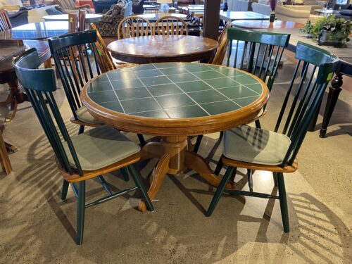 Green Tile Top 4-Seater Dining Set