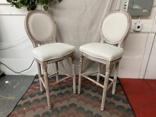 French Country Style Whitewashed Bar Stools