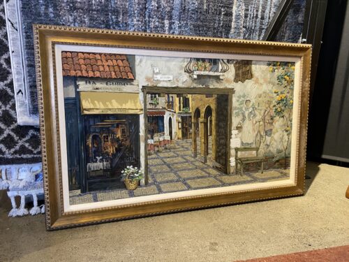 Framed Canvas Painting of "Via Leccosa"