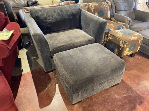 BETTER BY DESIGN Armchair and Ottoman in Celestial Grey