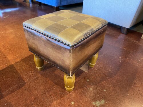 Two Tone Checker Pattern Footstool
