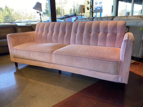 Pink Velvet Futon Couch
