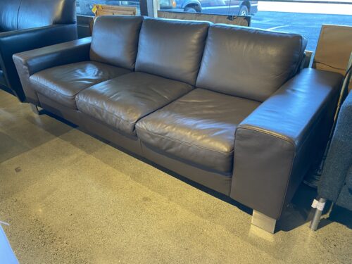 ITALSOFA Modern Grey Leather Sofa