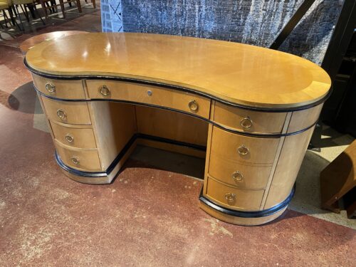Kidney Shaped Wooden Executive Desk
