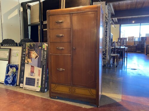 Antique Art Deco Waterfall Front Wardrobe