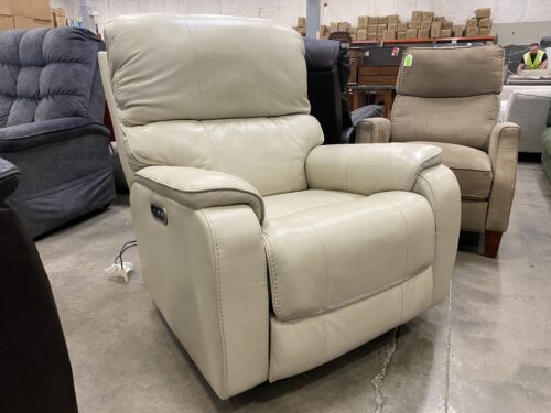 Ivory Soft Leather Power Recliner