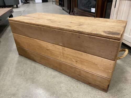 Wooden Storage Chest with Sisal Handles