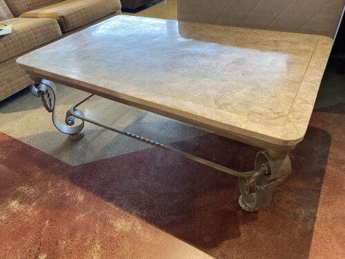 Iron and Stone Top Coffee Table