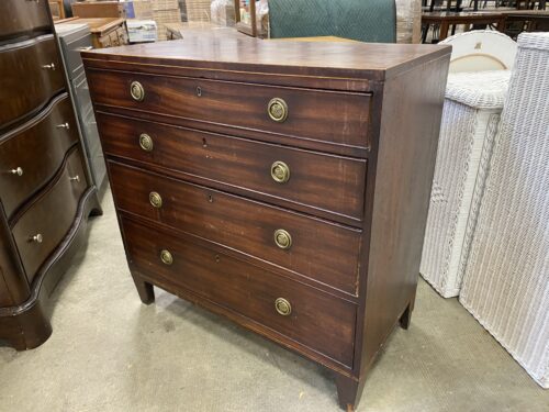 Vintage 4 Drawer Dresser with Unique Brass Ring Pulls