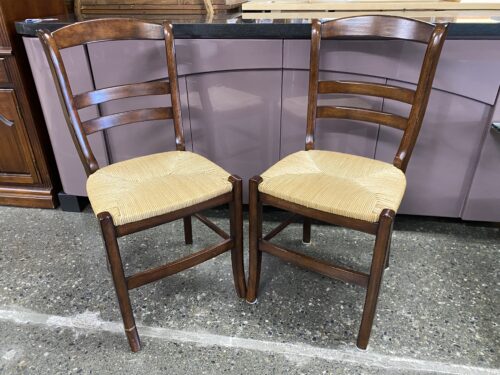 POTTERY BARN Isabella Mahogany Ladder Back Dining Side Chair (Set of 2)