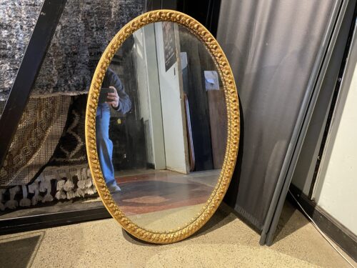Vintage Ornate Gold Finished Oval Mirror