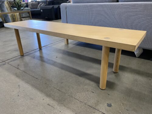 Large Light Wood Bench with Rounded Legs