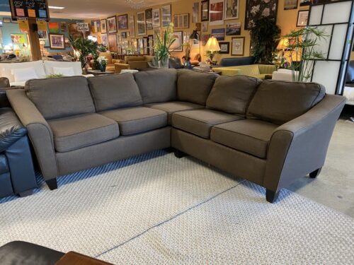 PACIFIC FURNITURE Smoked Chocolate Stanten 5-Seat Sectional Sofa