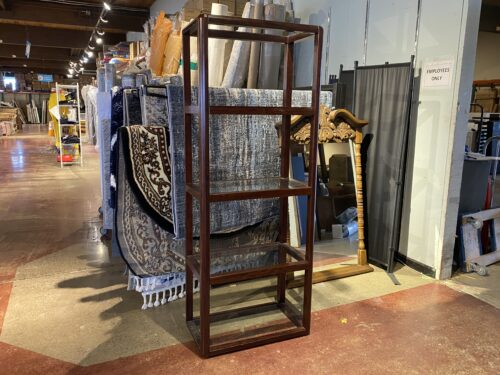 Open Espresso Brown Glass Shelf Bookcase