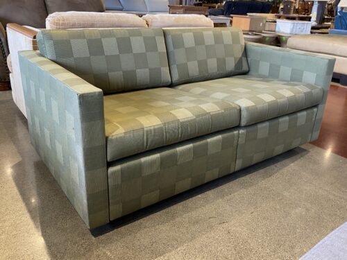 CARTWRIGHT Low Stylish Checked Green Loveseat