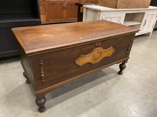 KLEIN BRO'S Vintage Moth Proof Cedar Blanket Chest with Turned Legs