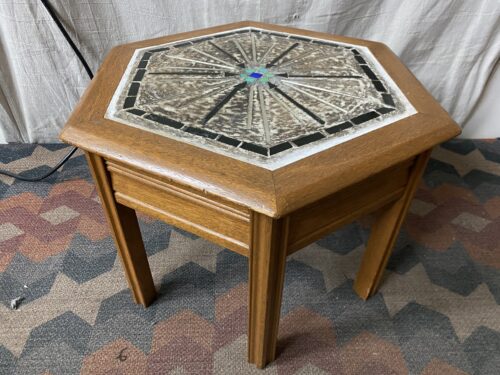 Hexagon Mosaic Top End Table