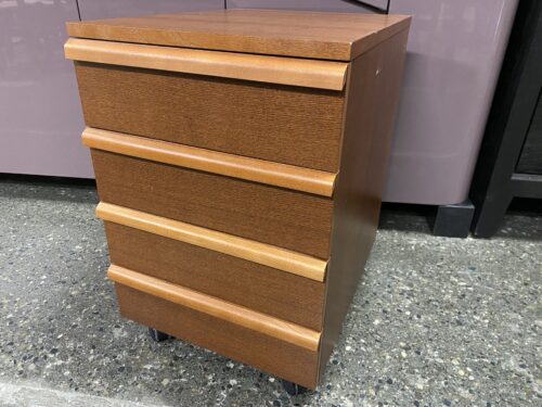 Rolling Brown 4-Drawer Closed Nightstand