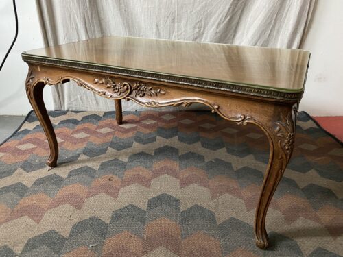 TRUE GRAND RAPIDS Vintage Flame Wood Decoratively Carved End Table