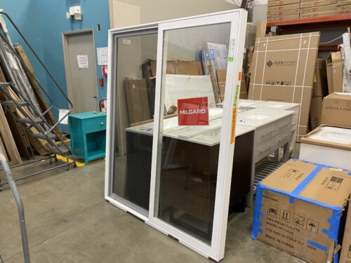 MILGARD 71" x 59" White Vinyl Sliding Window