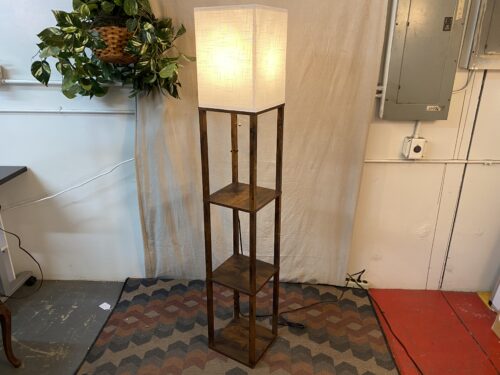 Rustic Brown Finish Shelf Lamp