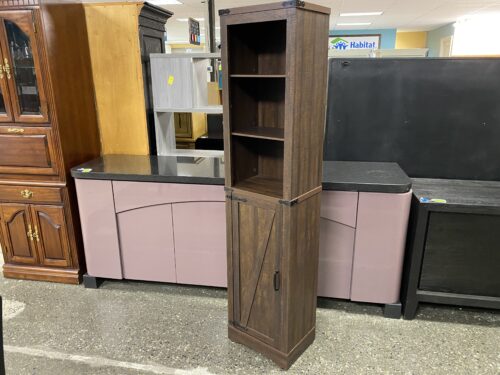 Dark Brown Farmhouse Tall Cabinet