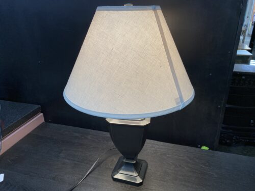 Modern Black Table Lamp w/ White Shade