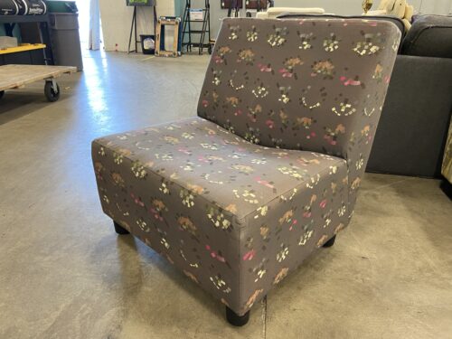 HERMAN MILLER Modern Armless Modular Accent Chair in Grey with Multicolor Geometric Pattrern